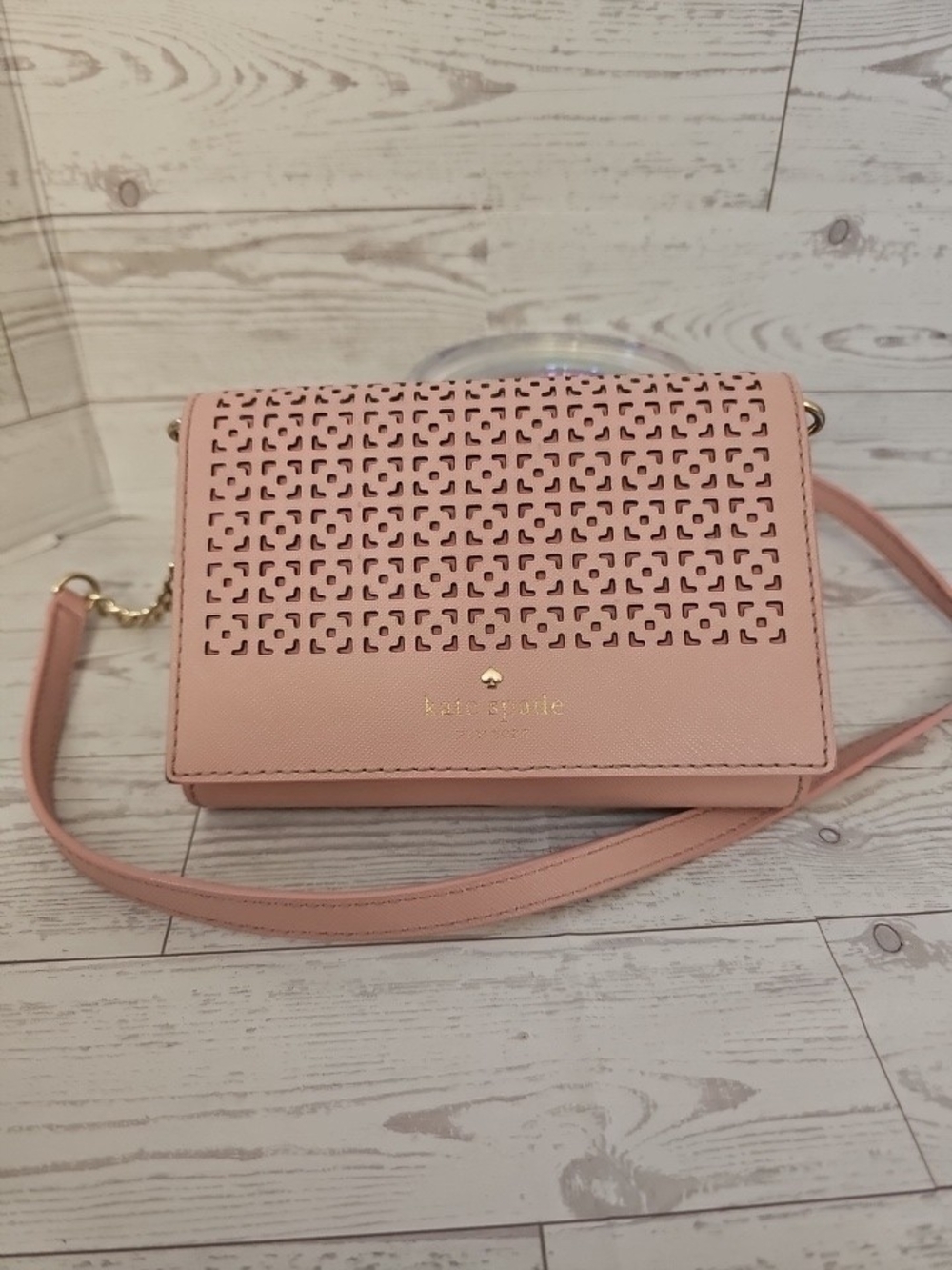 kate spade New York Pink Perforated Crossbody Bag